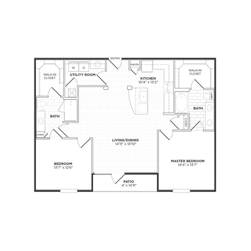 Floor Plan - B7 - Two Bedroom