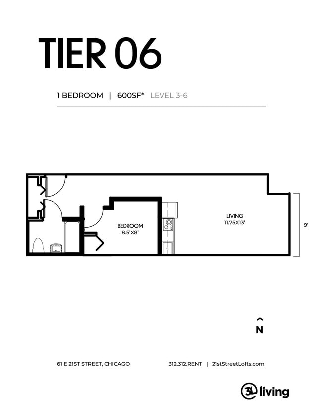 Floor Plan - One Bed