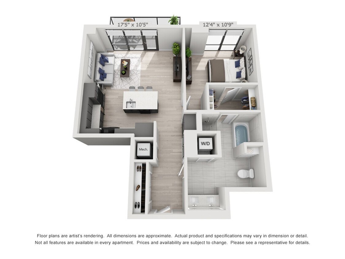 One Bedroom One Bath Penthouse (869 SF) - One Bedroom One Bath Penthouse (869 SF)