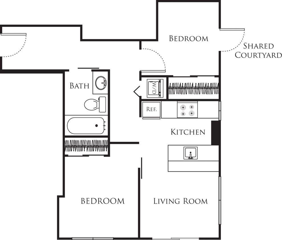 Floor Plan - Micro Two Bed - E1c  228