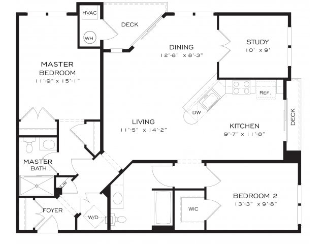 2BR/2BA - B9DEN