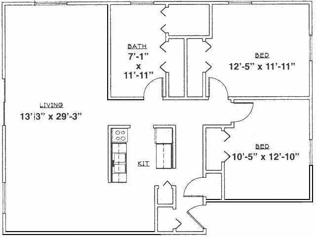 2BR/1BA - 1 BD w/ AC