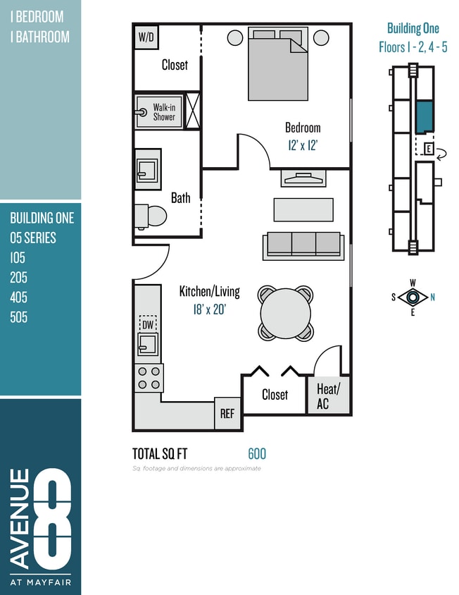 Floor Plan - 05 Series 1 Bedroom / 1 Bath