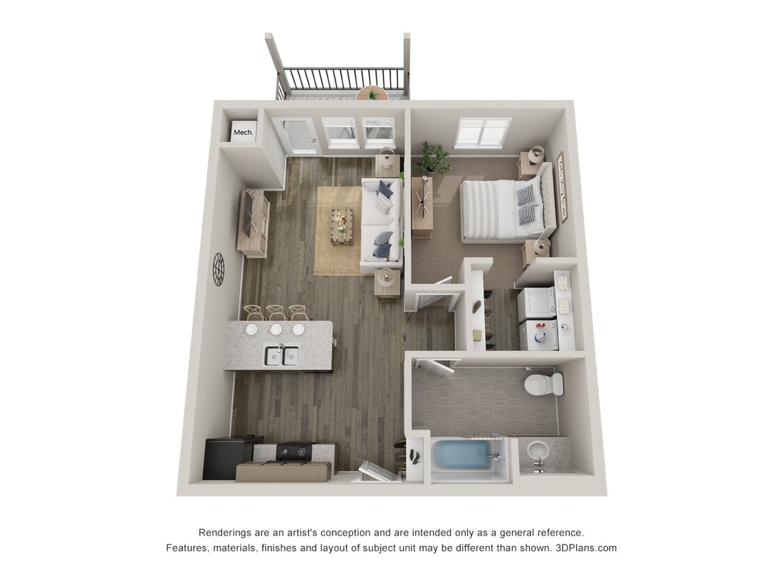 Floor Plan - 1 Bedroom 1 Bathroom
