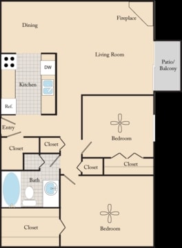 B2 - 2 Bed, 1 Bath B2