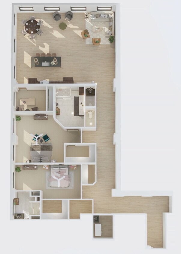 Explore this beautifully designed floor plan, perfect for modern living and entertaining. - Penthouse 2 Bedroom/2.5 Bathroom - A