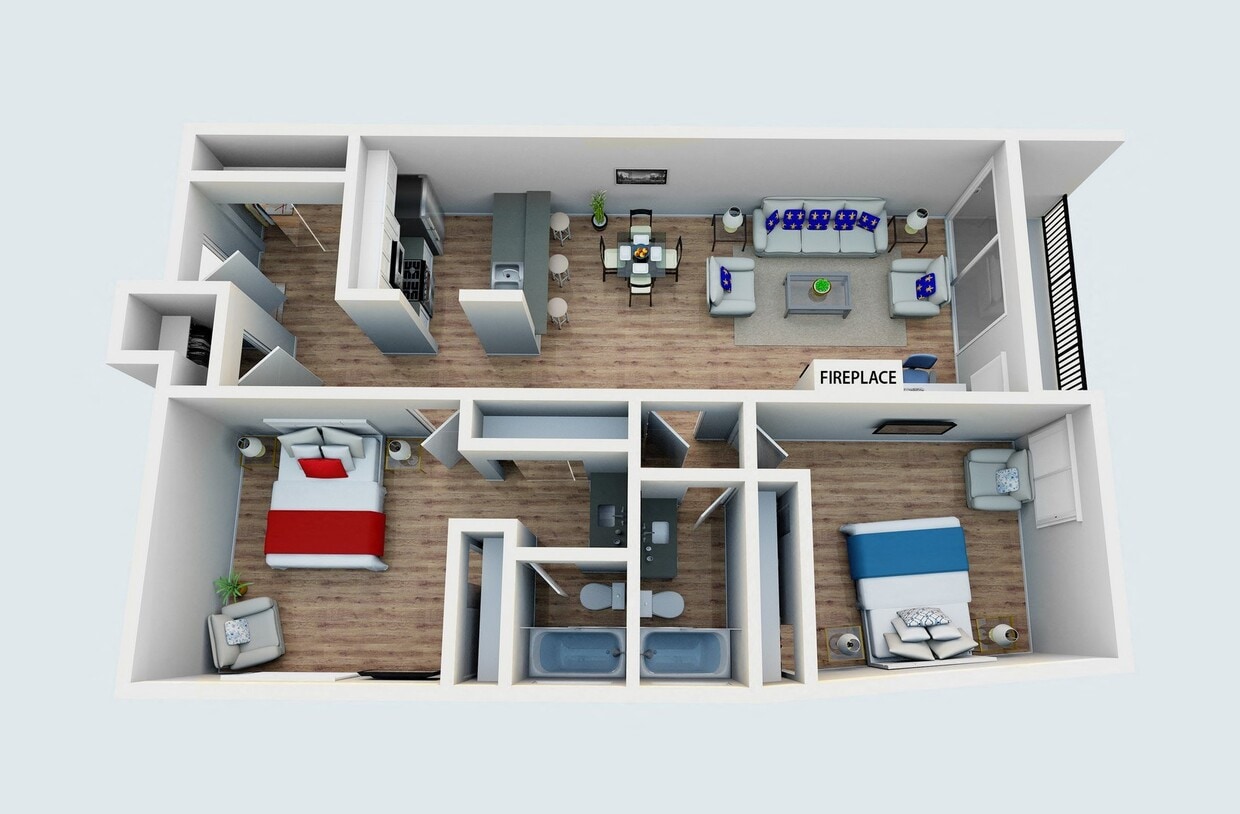 Floor Plan - Unfurnished - 2 Bedroom (12m) 
