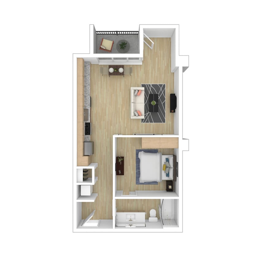 Floor Plan - 144 One Bed North