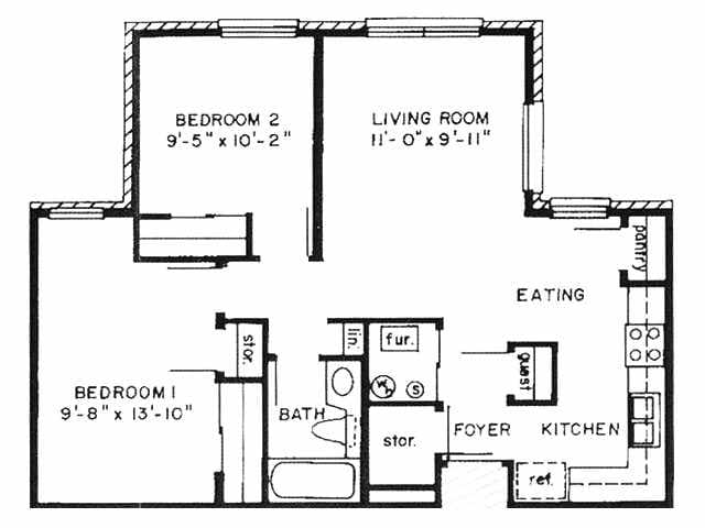 2BR/1BA - 2 Bed 1 Bath