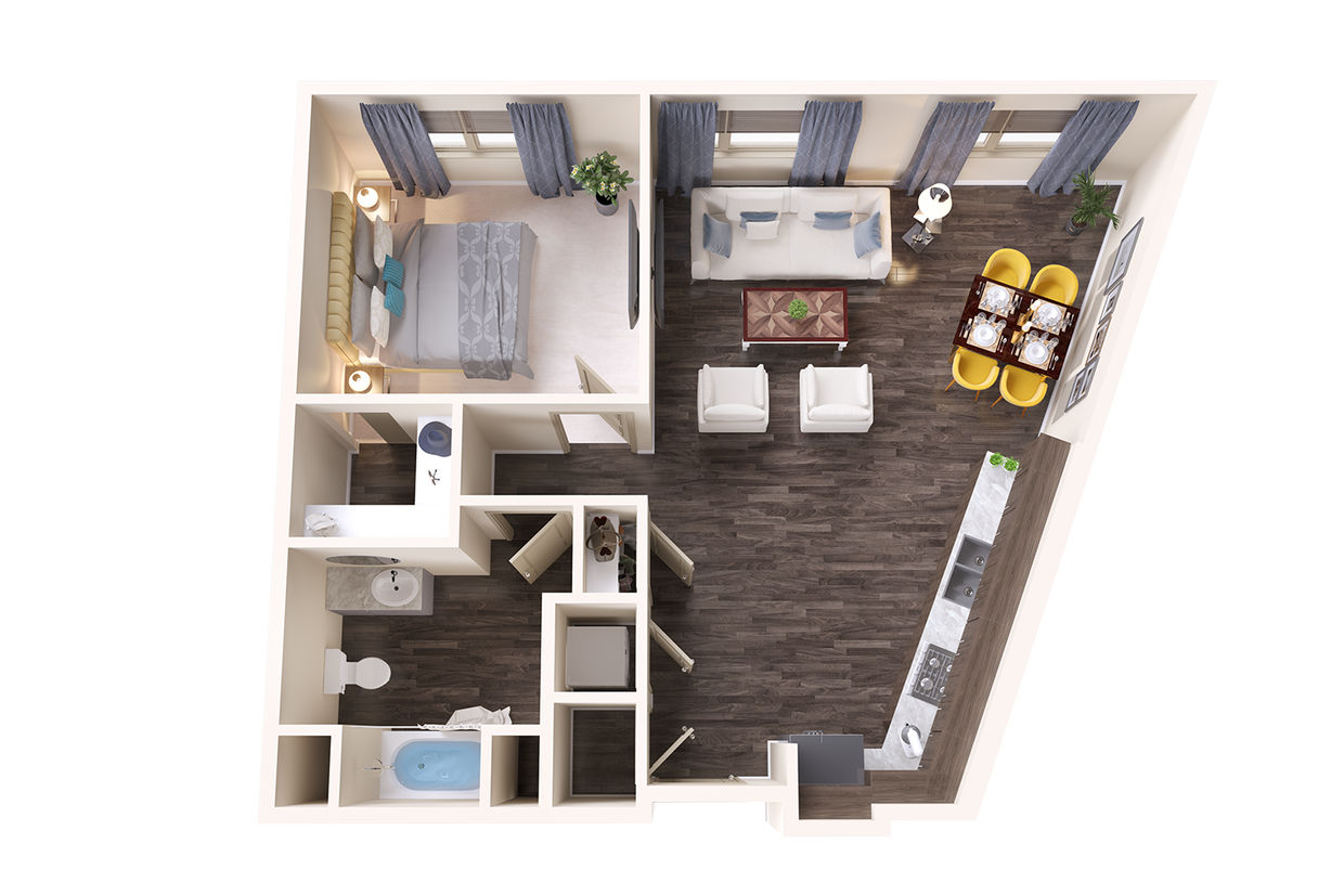 One Bedroom Apartment in Norman, Oklahoma with hardwood floors - Peridot