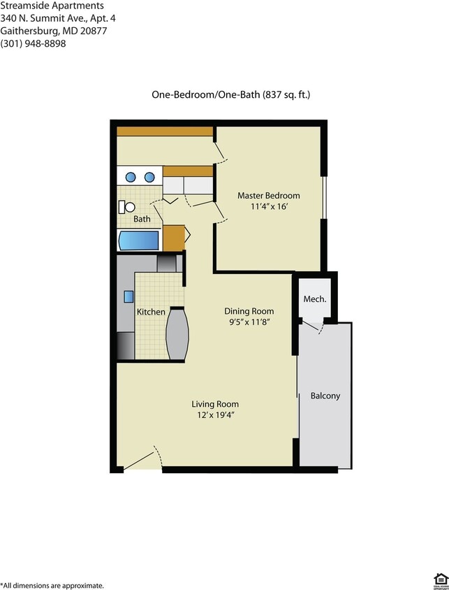 Floor Plan - 1 Bedroom