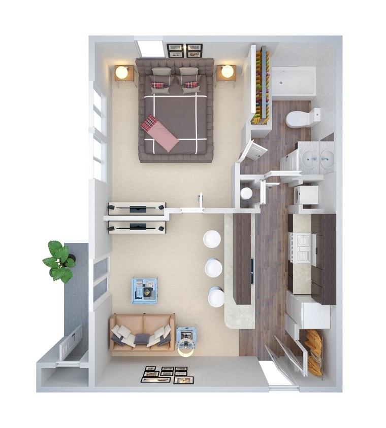 BR_3D_ST1_460Sqft.jpg - Studio 460 sf (st1)