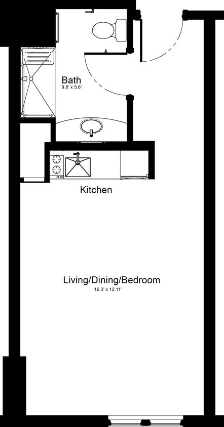 Floor Plan - ORI Smart Furnished Convertible 1Bed A3