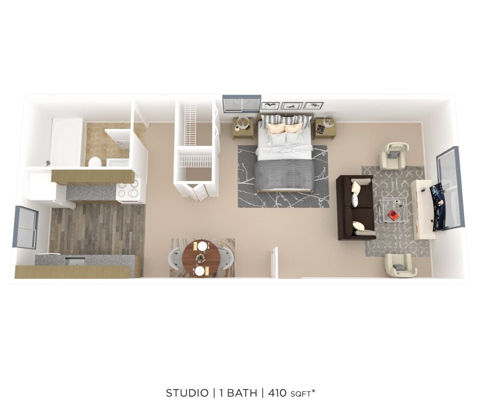 Floor Plan - Studio-410 sqft