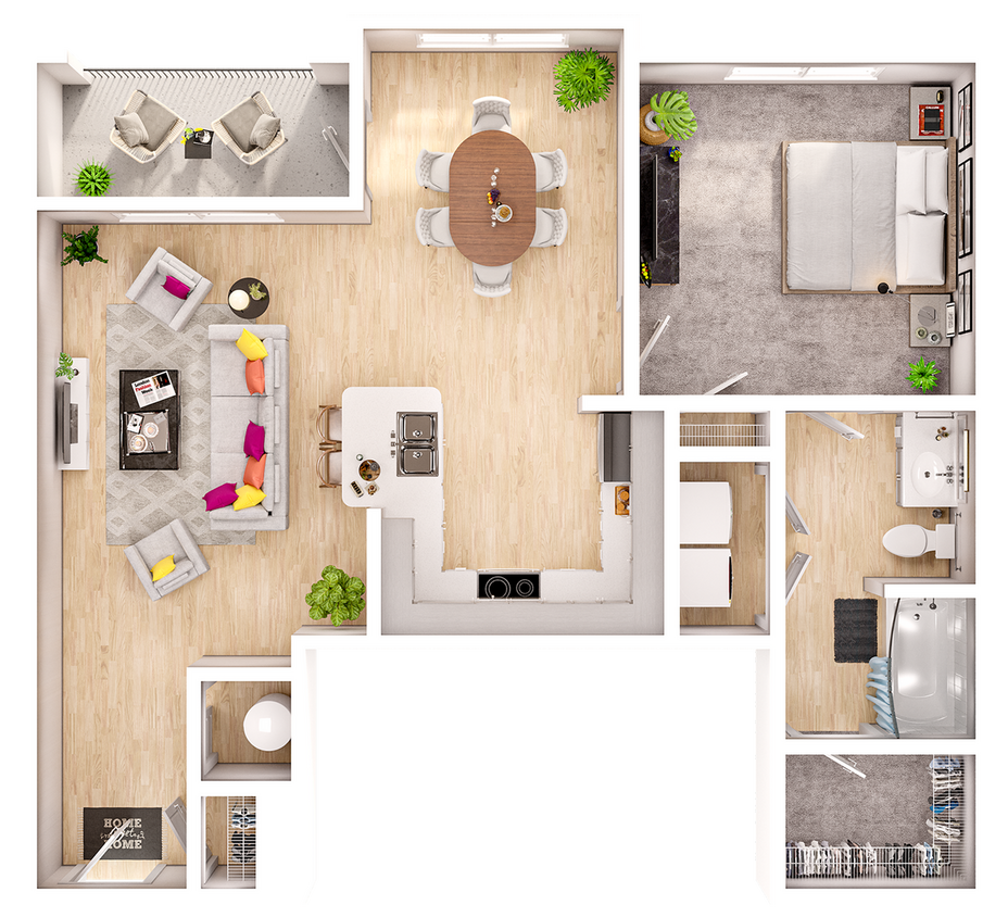 Linz at the Station- A1E Floorplan - A1E