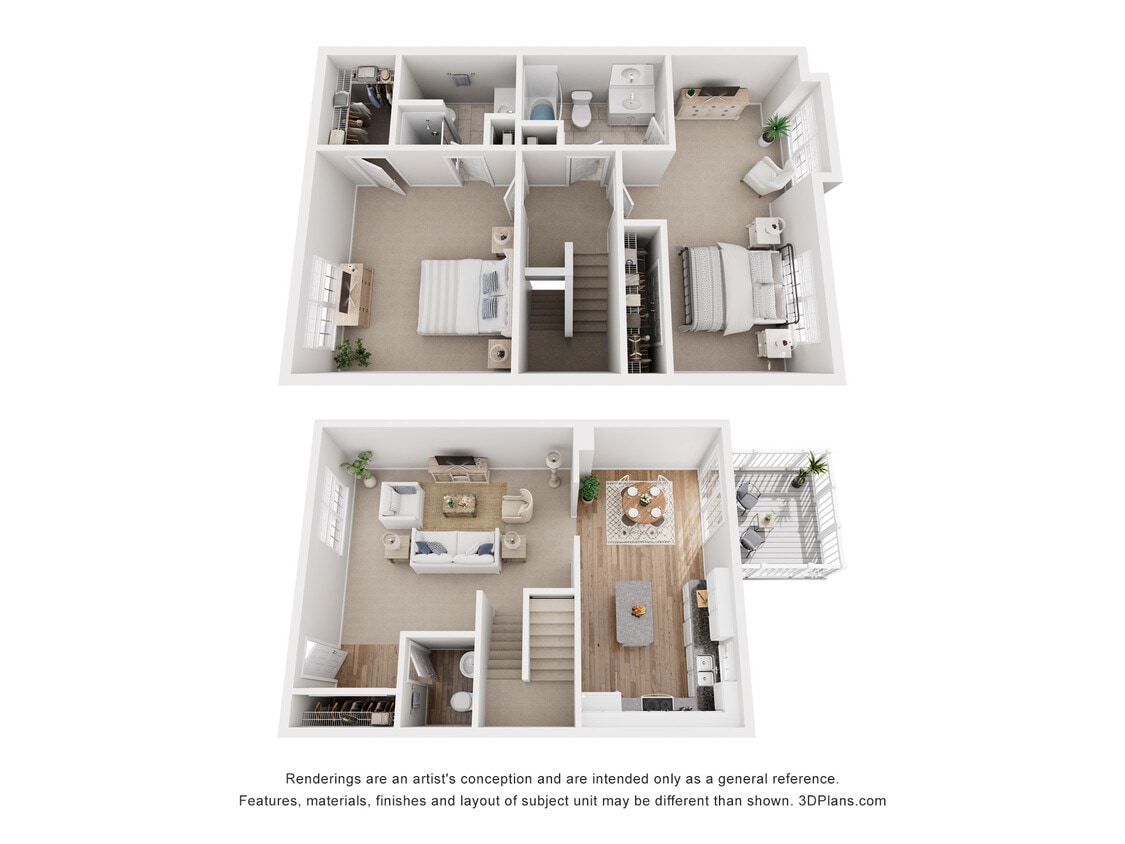 Floor Plan - Thornberry 2BD Townhome