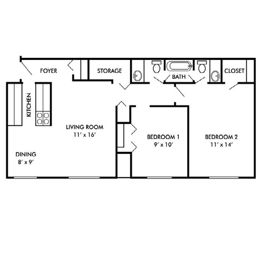 Floor Plan - Two Bedroom