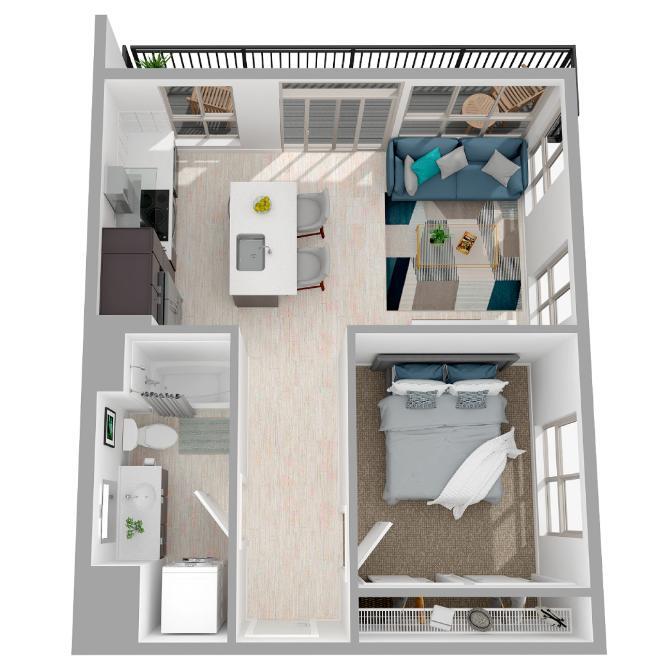 Floor Plan - 1 Bed/1 Bath-a33.1