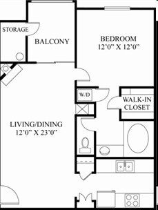 1BR/1BA - 1 Bedroom
