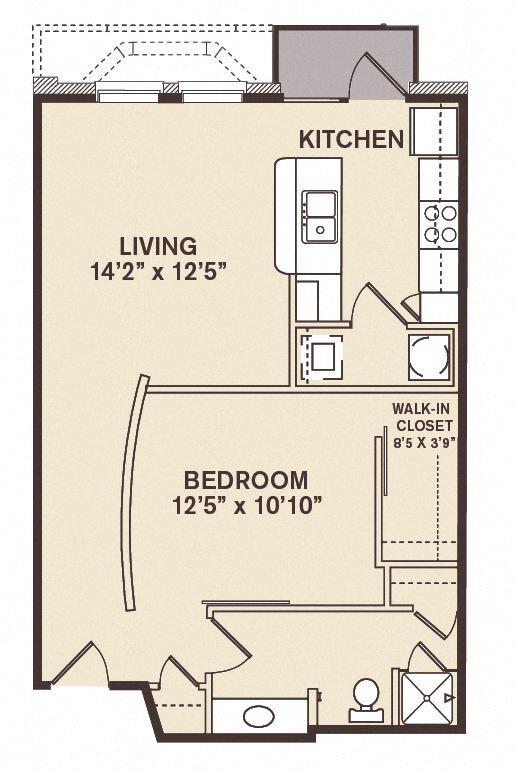 Floor Plan - 1B1B New Yorker - Renovated