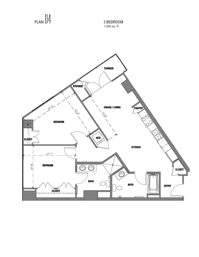 The Avenue Hollywood - D4 - 2 Beds - 2 Baths - 1240 Sq. ft. - D4