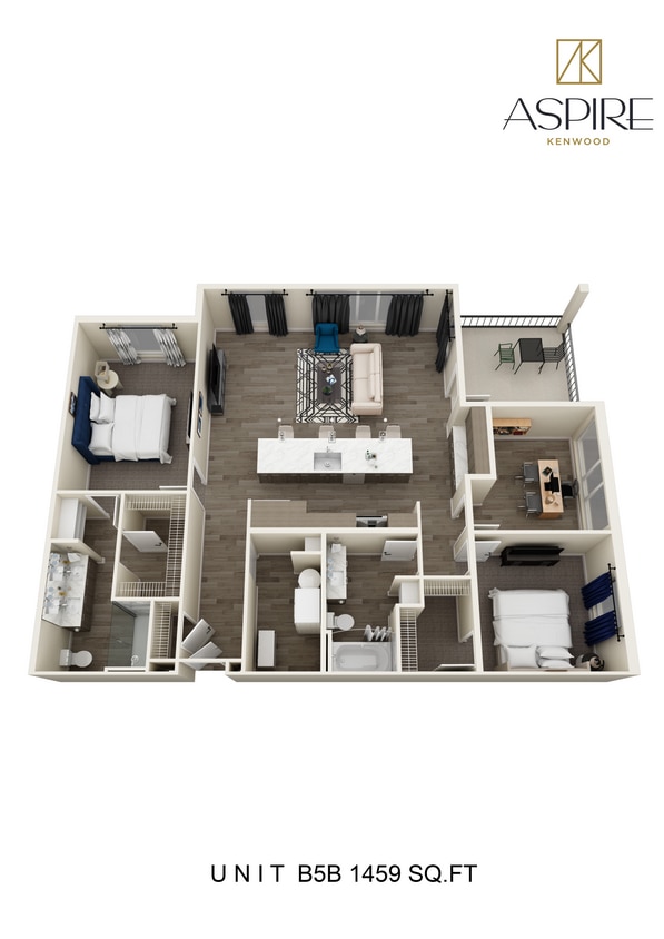 1721-AspireKenwood_Unit B5B_Floorplan.jpg - Two Bedroom