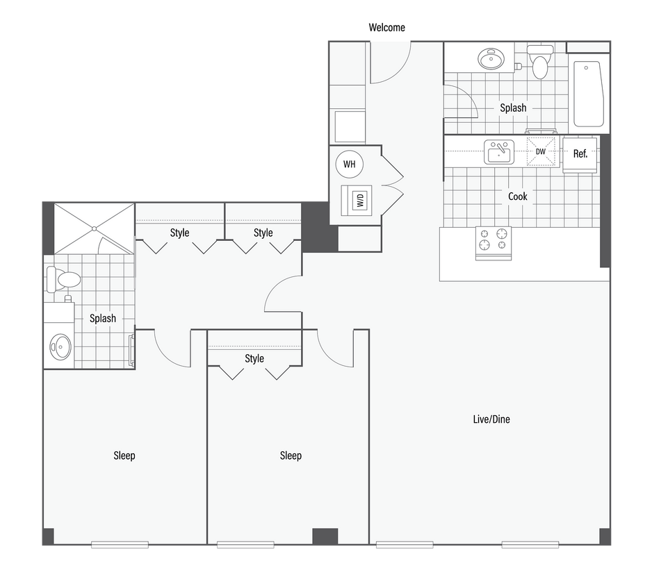 C | 2-Bedroom Floorplan - C