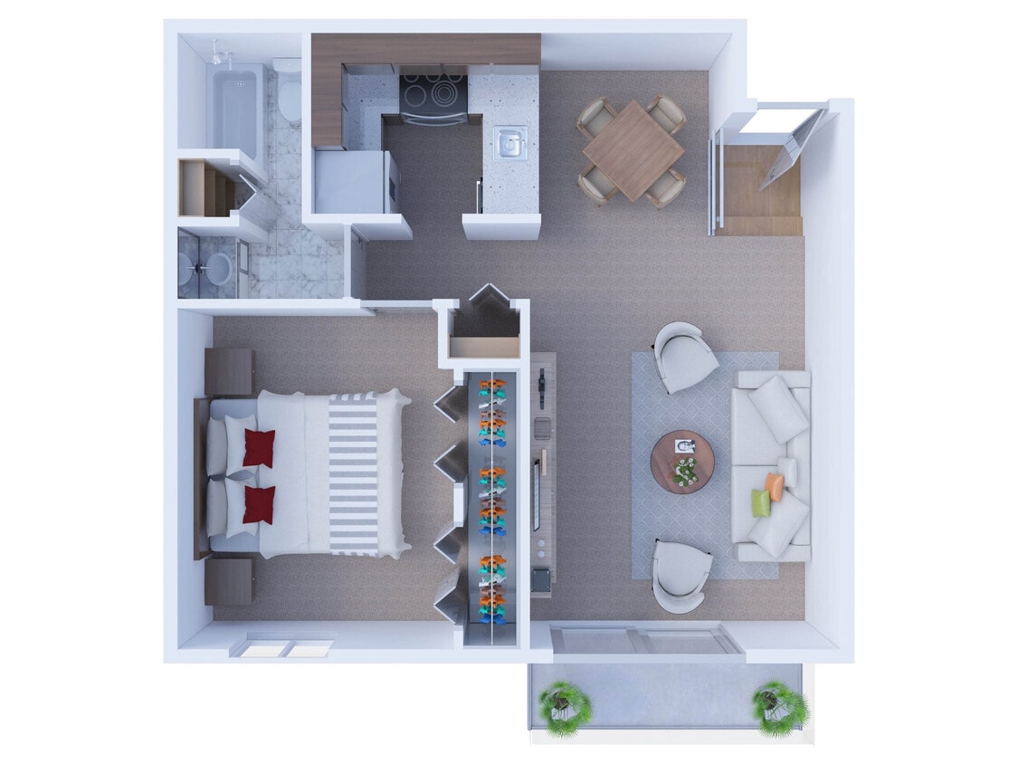 Floor Plan - 1 Bedroom Floor Plan A2