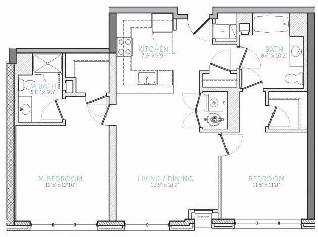 2B-2 floor plan Estuary - 2B-2