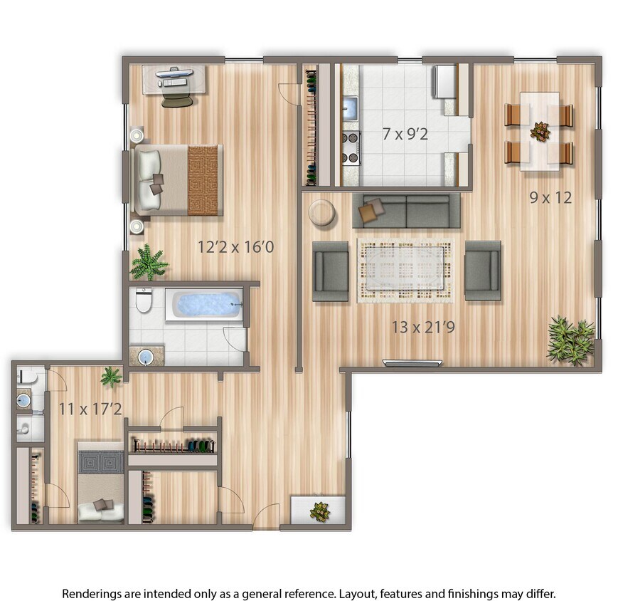 Floor Plan - 2 Bedroom 2 Bath B
