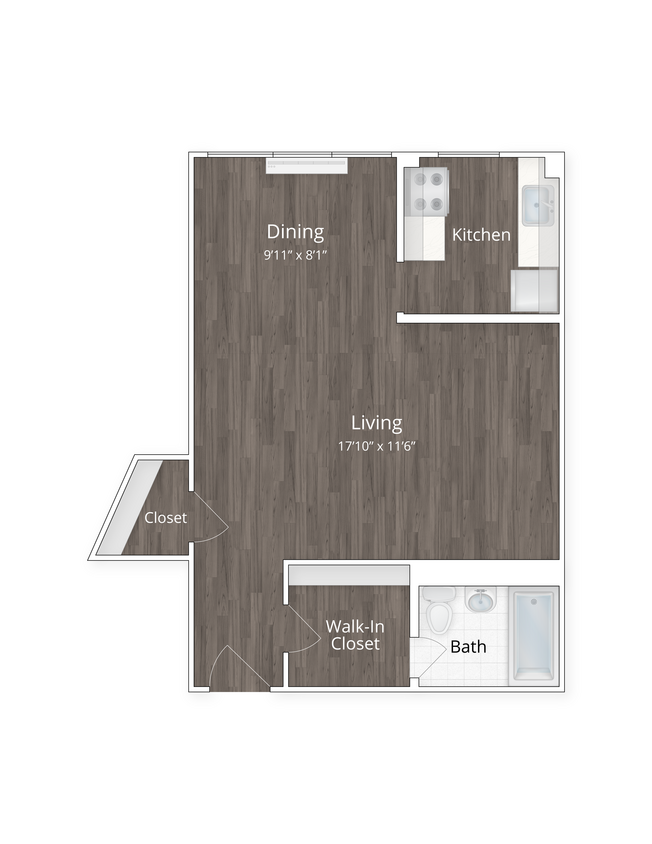 Floor Plan - Furnished Studio