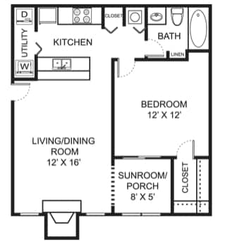 1BR/1BA - A1