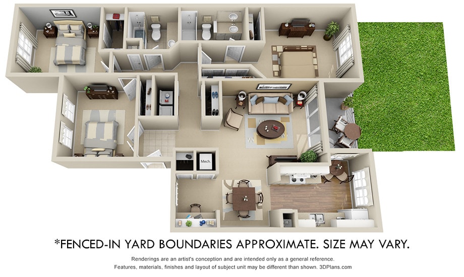 Floor Plan - Timber Crest with Fenced-In Yard