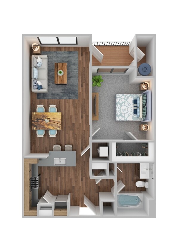 Floor Plan - One Bedroom One Bathroom