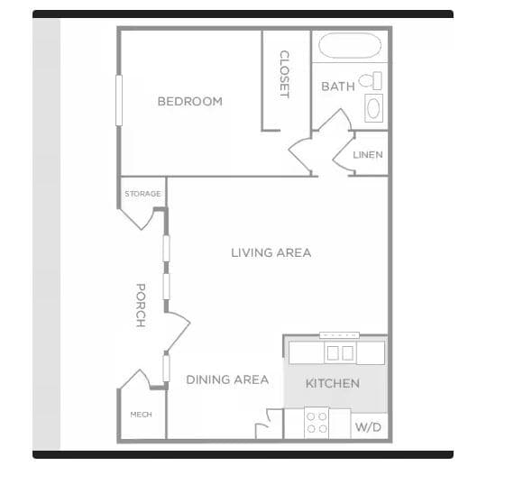 Floor Plan - 1 Bedroom