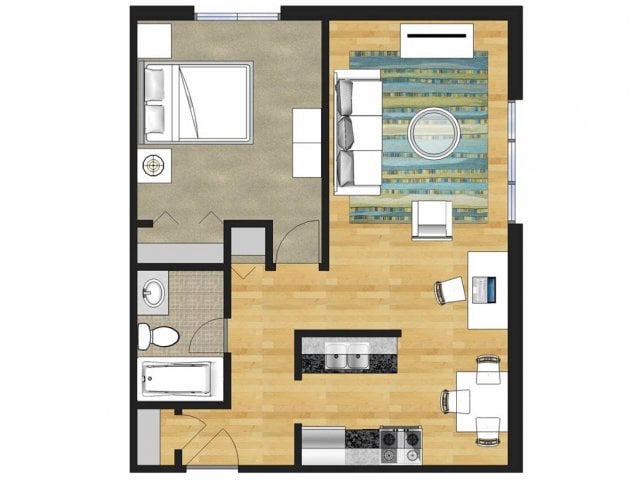1BR/1BA Option 2 - One Bedroom