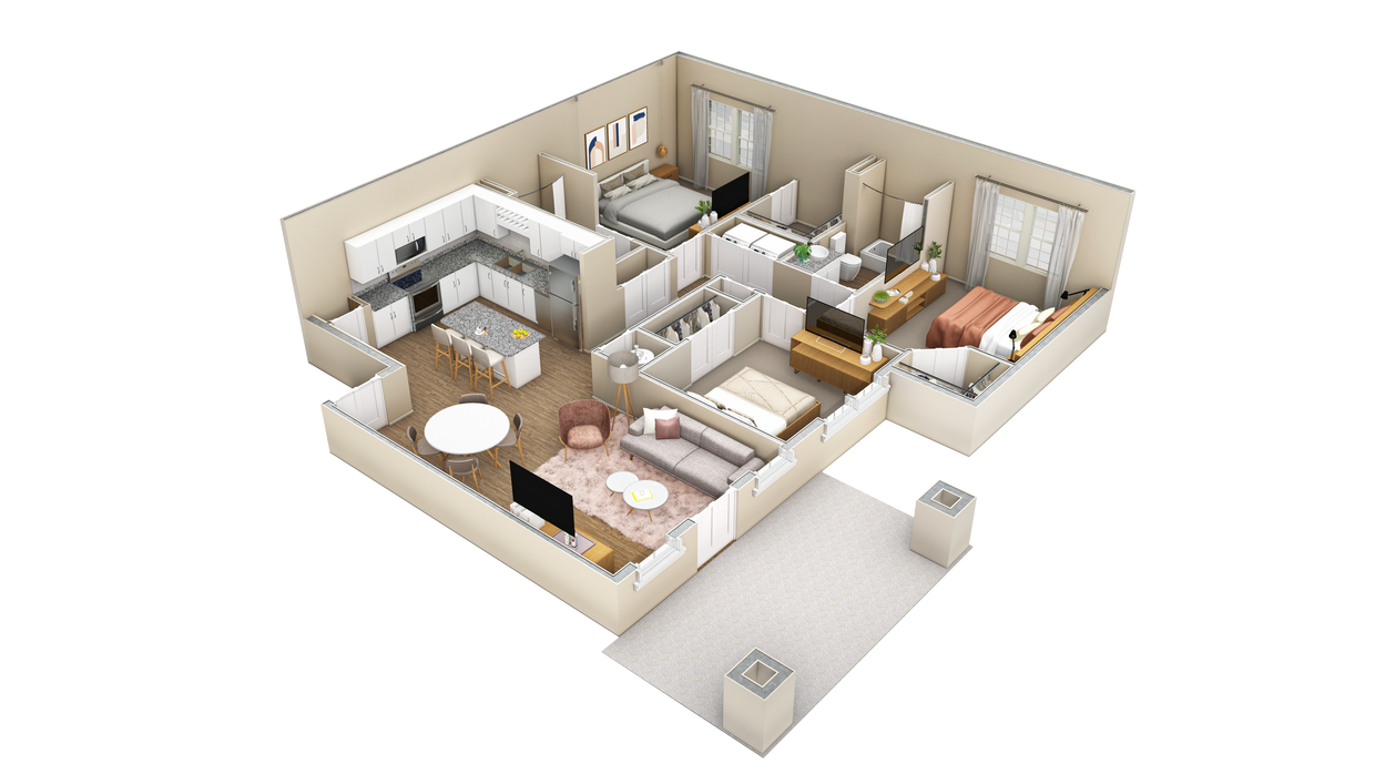 Floor Plan - 3 BR Haven Courtyard