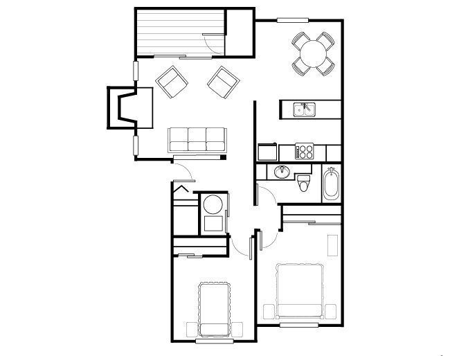 Floor Plan - 2x1