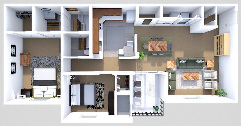 Floor Plan - 2 Bed 1.5 Bath