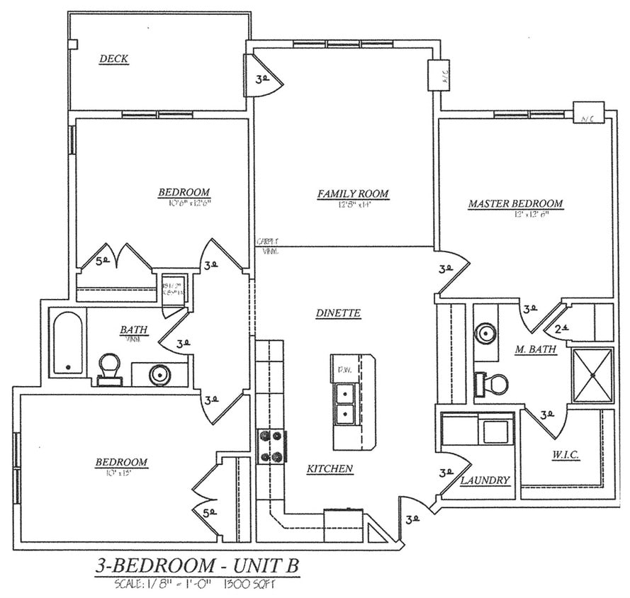 Floor Plan - 3 bedroom, 2 bath