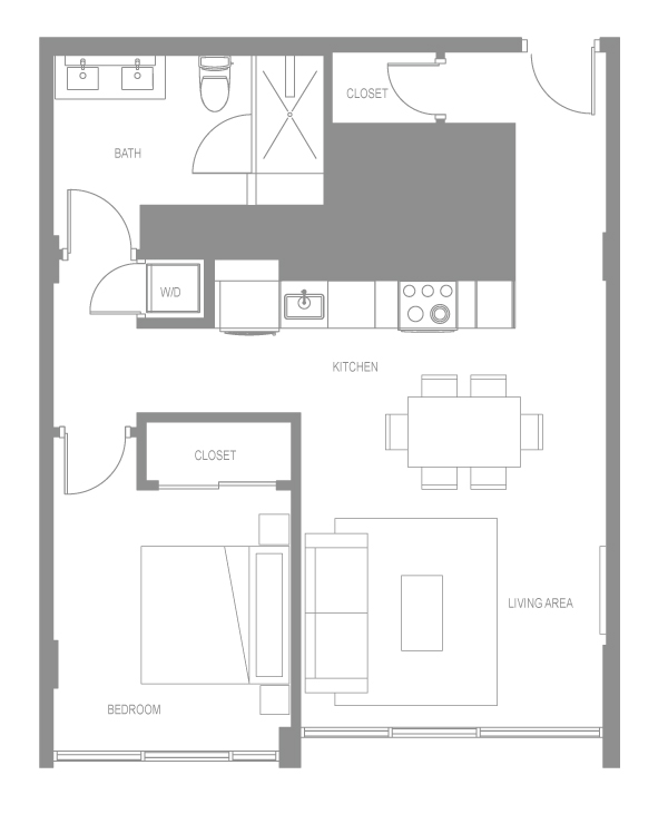 Floor Plan - Navona One Bedroom Flat B Palazzo
