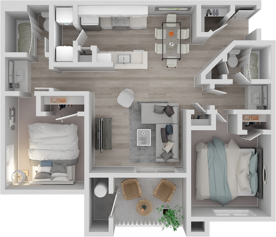 Floor Plan - 2BD 2BTH S