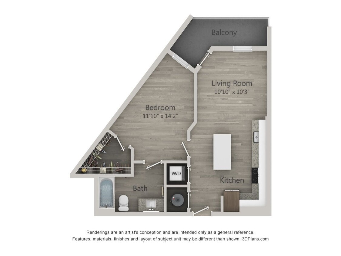 Novel NoDa - A4 - 1 Beds - 1 Baths - 596 Sq. ft. - A4