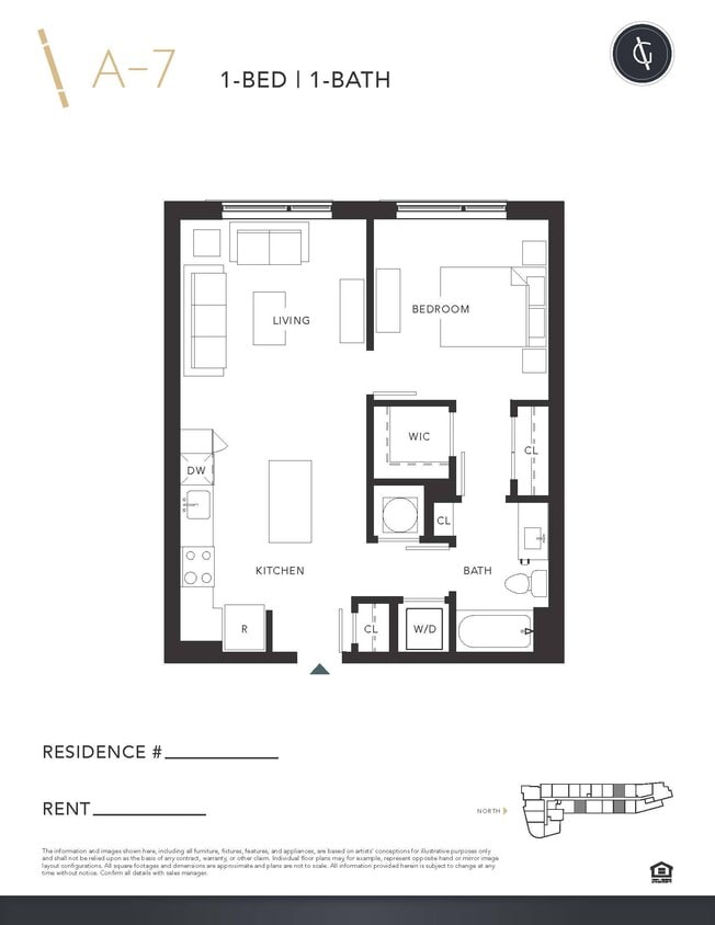 Floor Plan - One Bedroom - A7