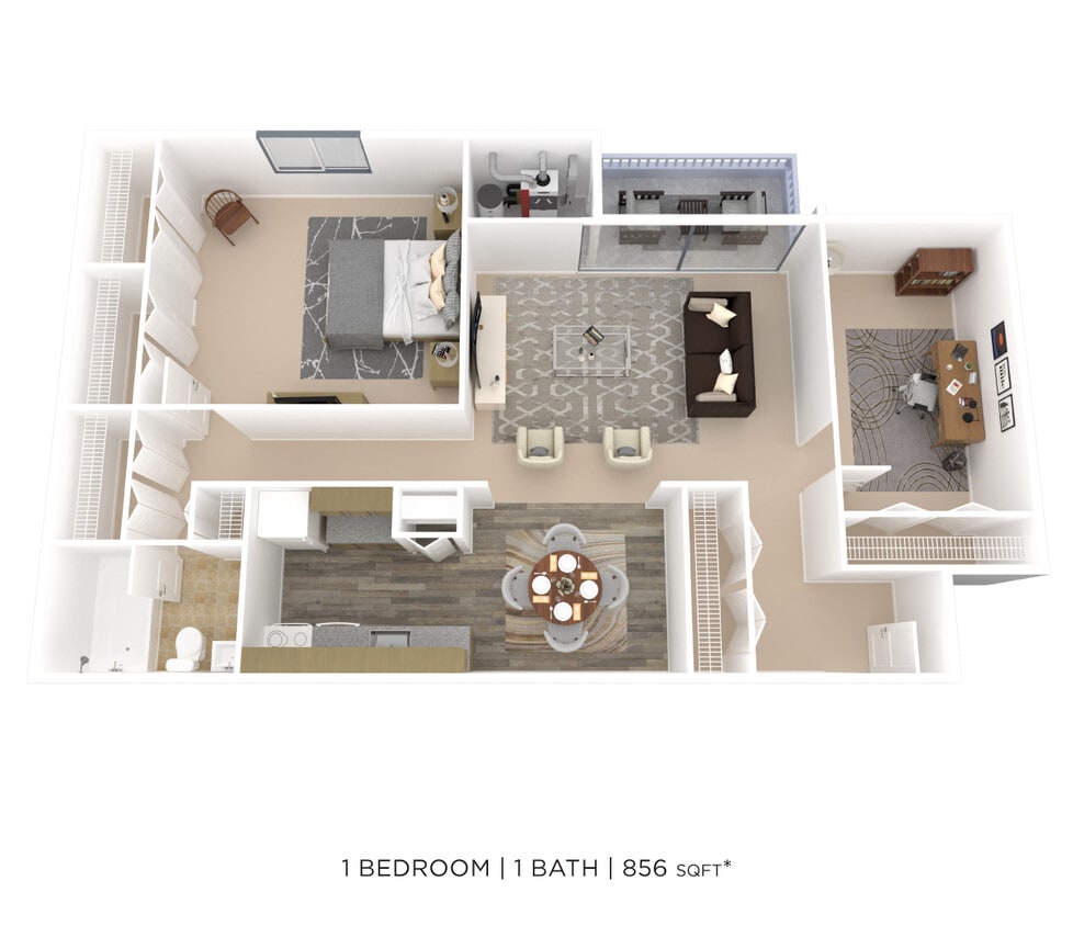 Floor Plan - One Bedroom w/ Den