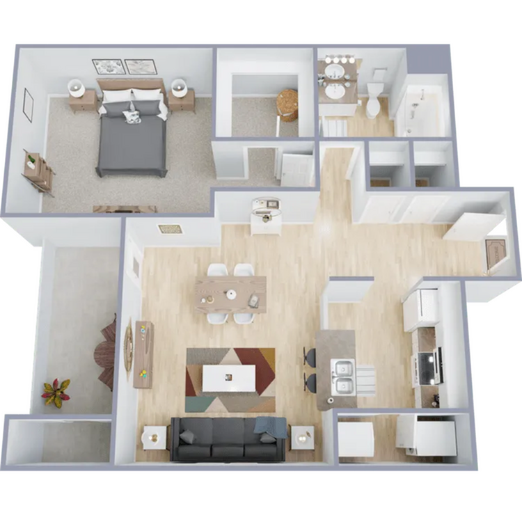 One bedroom, one bath, 830 square foot apartment home - A2