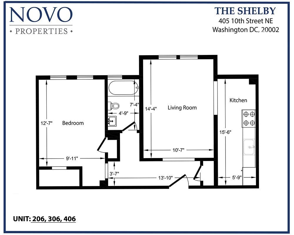Floor Plan - Standard 1Bedroom/1Bath
