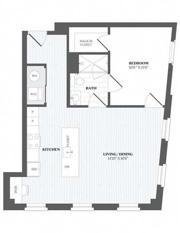 Floor Plan - 1 Bed/1 Bath-A6 - 29 Audubon Street