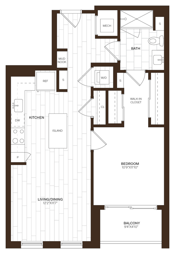 Floor Plan - 1 Bed/1 Bath-A9