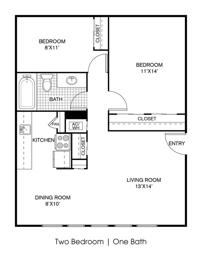 Floor Plan - One Bedroom with Study